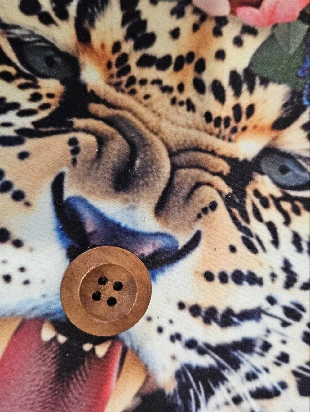 NEW Leopard Print Envelope Clutch Button Elastic Closure Felt Lined